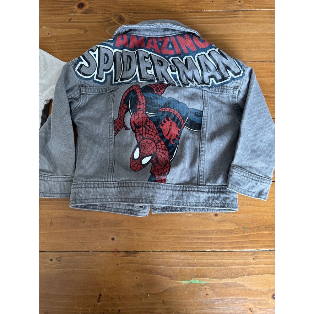 Disney Maui Moana Shirt & Marvel Spider-Man Grey Denim Jacket Bundle Toddler 2T - Picture 8 of 9